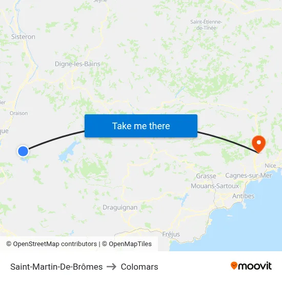 Saint-Martin-De-Brômes to Colomars map