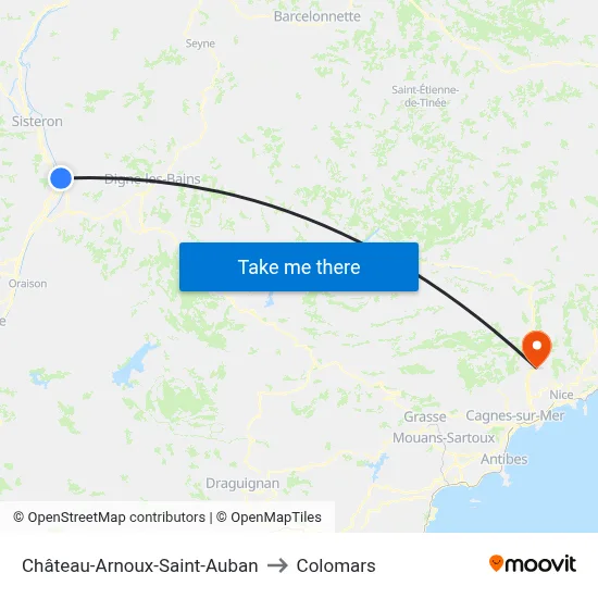 Château-Arnoux-Saint-Auban to Colomars map
