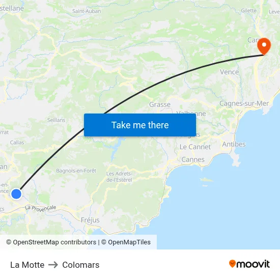 La Motte to Colomars map