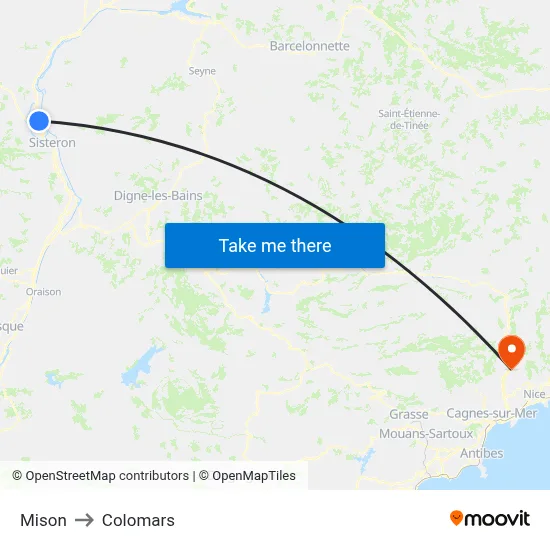 Mison to Colomars map