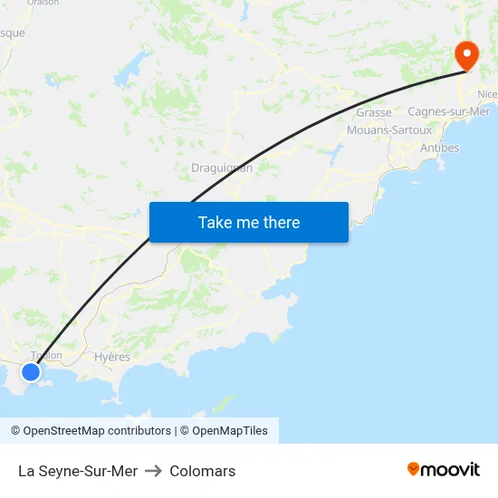 La Seyne-Sur-Mer to Colomars map