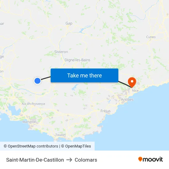 Saint-Martin-De-Castillon to Colomars map
