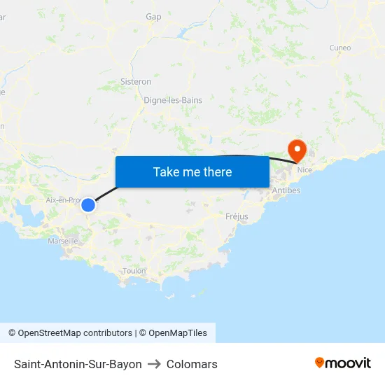 Saint-Antonin-Sur-Bayon to Colomars map