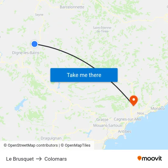 Le Brusquet to Colomars map
