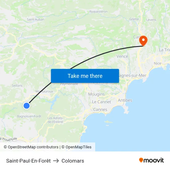 Saint-Paul-En-Forêt to Colomars map