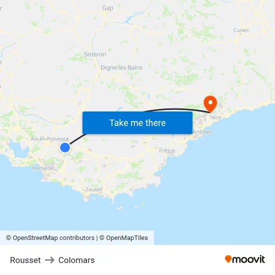 Rousset to Colomars map