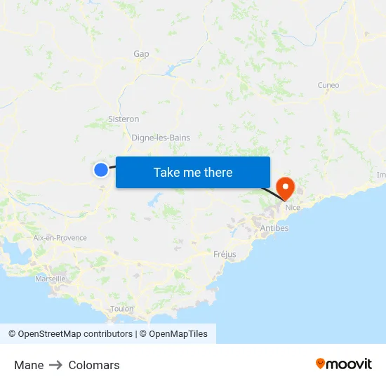 Mane to Colomars map