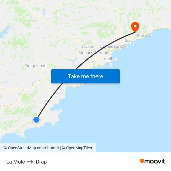 La Môle to Drap map