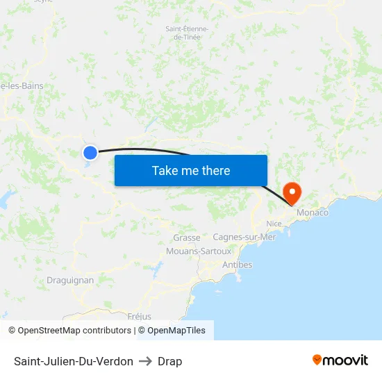 Saint-Julien-Du-Verdon to Drap map