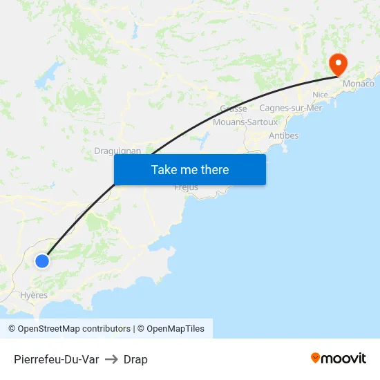 Pierrefeu-Du-Var to Drap map