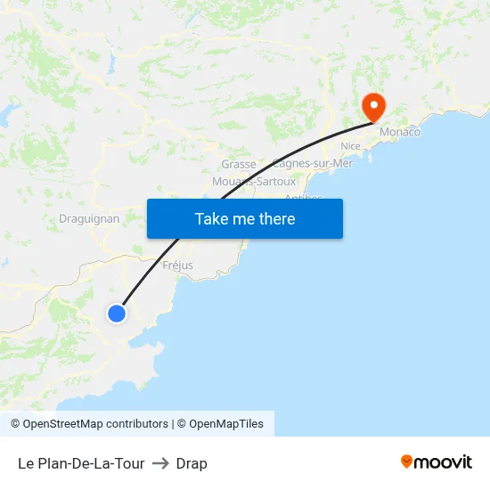 Le Plan-De-La-Tour to Drap map