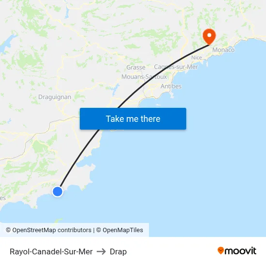 Rayol-Canadel-Sur-Mer to Drap map
