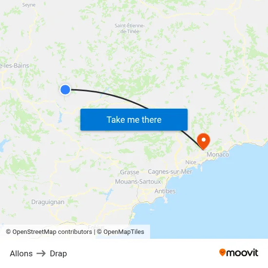 Allons to Drap map