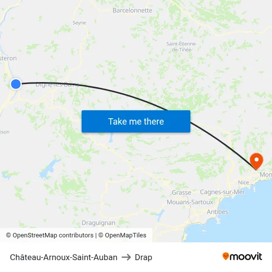 Château-Arnoux-Saint-Auban to Drap map