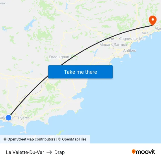 La Valette-Du-Var to Drap map