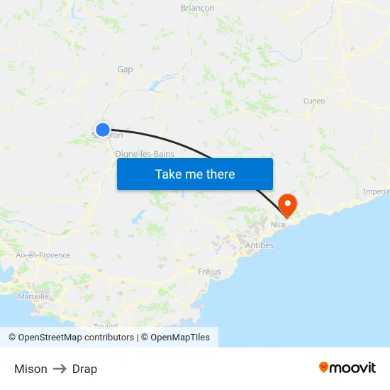 Mison to Drap map