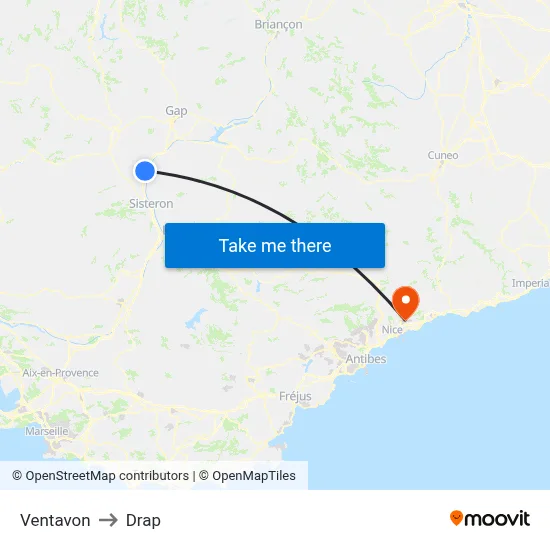 Ventavon to Drap map
