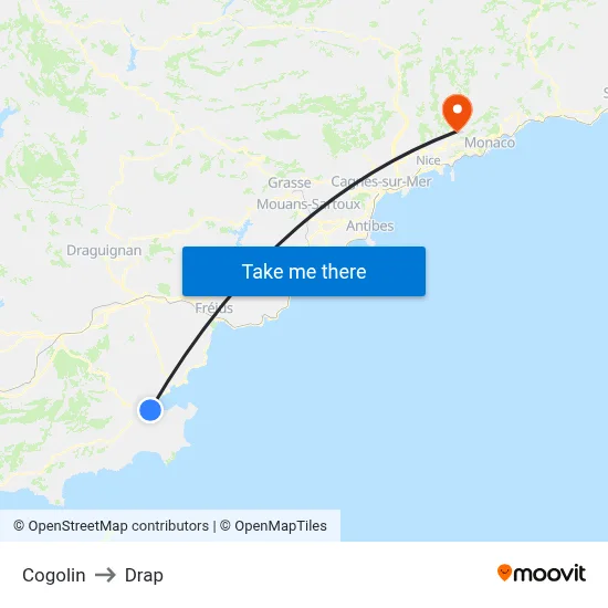 Cogolin to Drap map