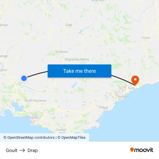 Goult to Drap map