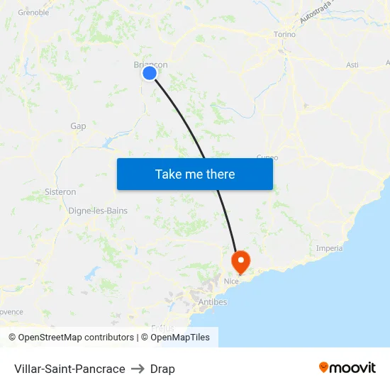 Villar-Saint-Pancrace to Drap map