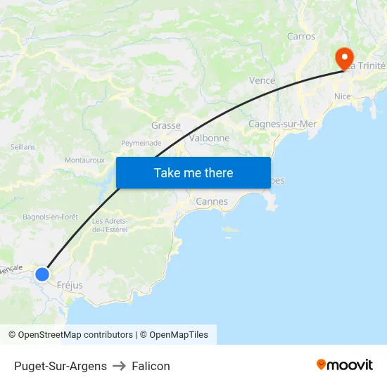 Puget-Sur-Argens to Falicon map