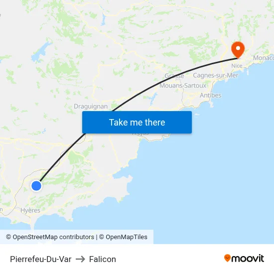 Pierrefeu-Du-Var to Falicon map