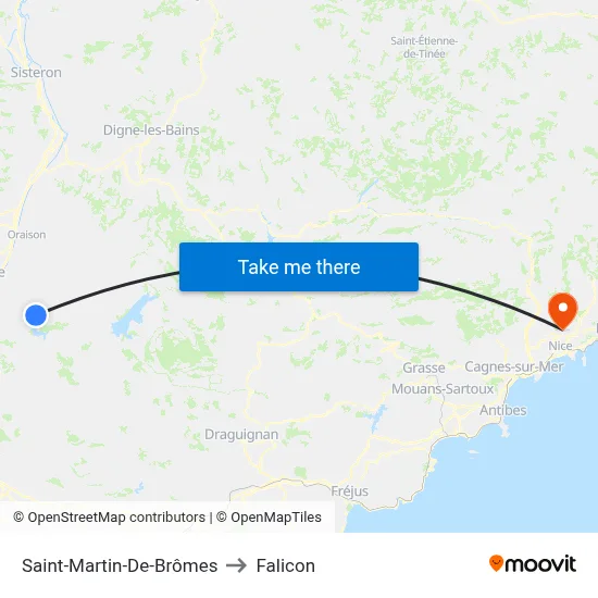 Saint-Martin-De-Brômes to Falicon map