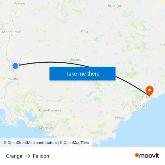 Orange to Falicon map