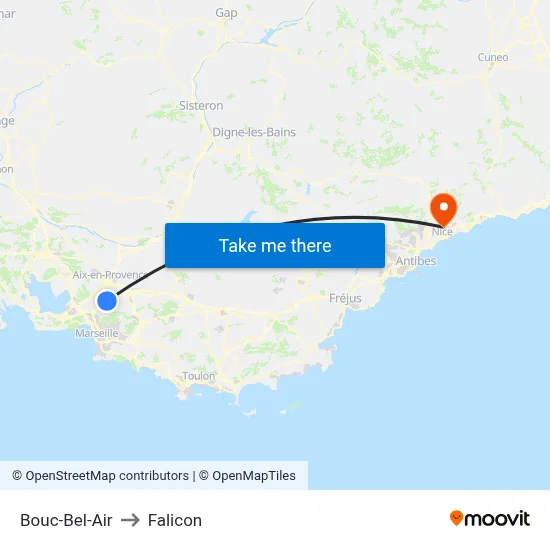 Bouc-Bel-Air to Falicon map