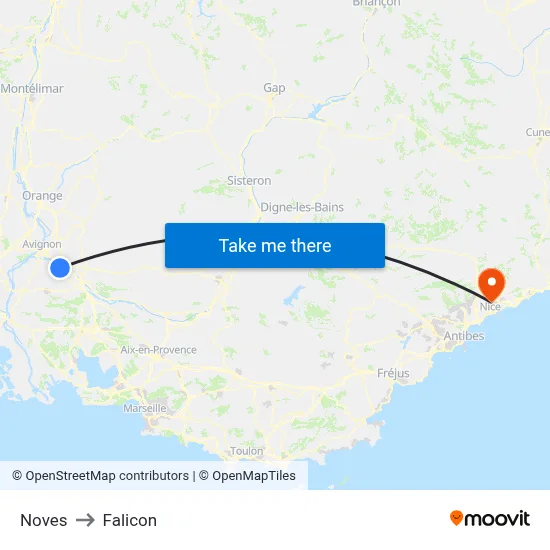 Noves to Falicon map