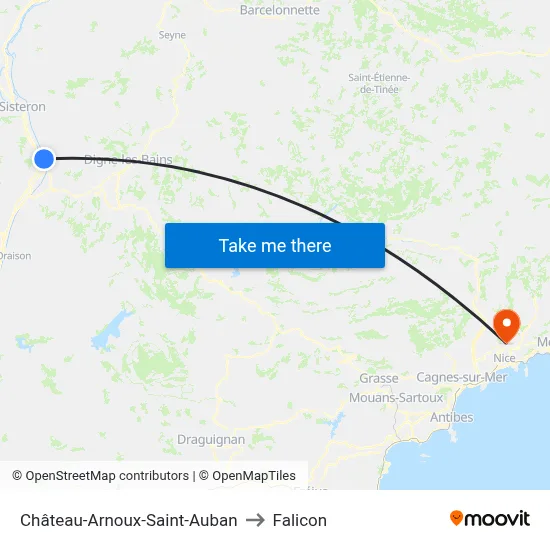 Château-Arnoux-Saint-Auban to Falicon map