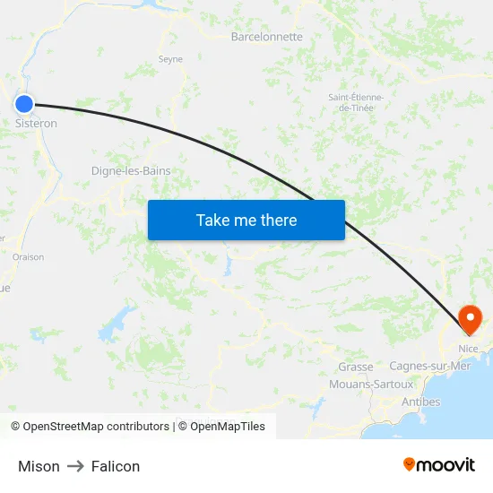 Mison to Falicon map