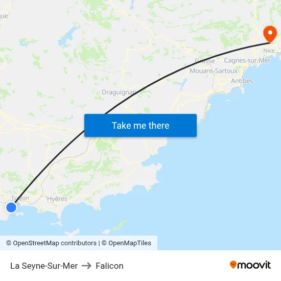 La Seyne-Sur-Mer to Falicon map
