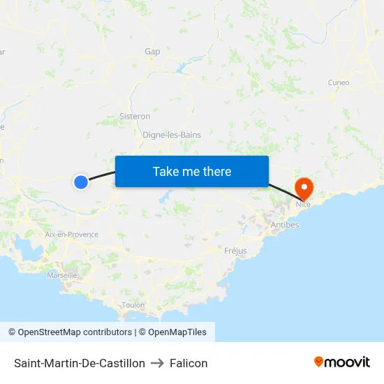 Saint-Martin-De-Castillon to Falicon map