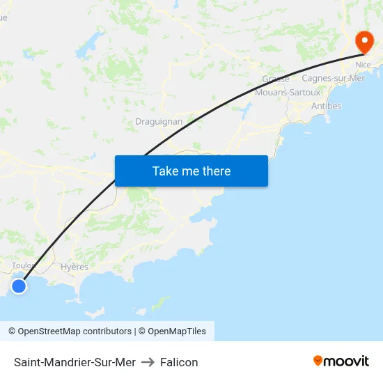 Saint-Mandrier-Sur-Mer to Falicon map