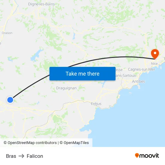 Bras to Falicon map