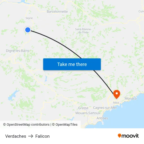 Verdaches to Falicon map