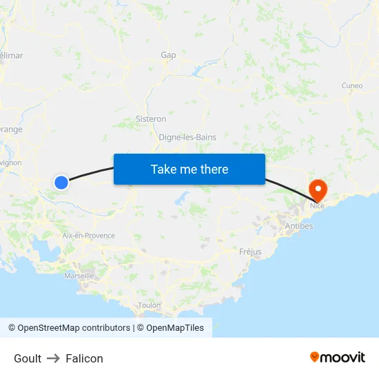 Goult to Falicon map