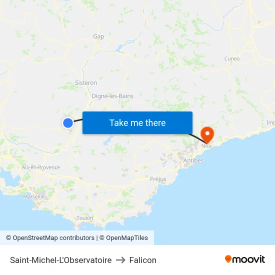 Saint-Michel-L'Observatoire to Falicon map