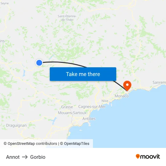 Annot to Gorbio map