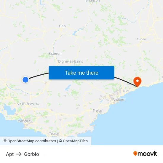 Apt to Gorbio map