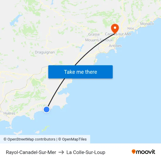 Rayol-Canadel-Sur-Mer to La Colle-Sur-Loup map