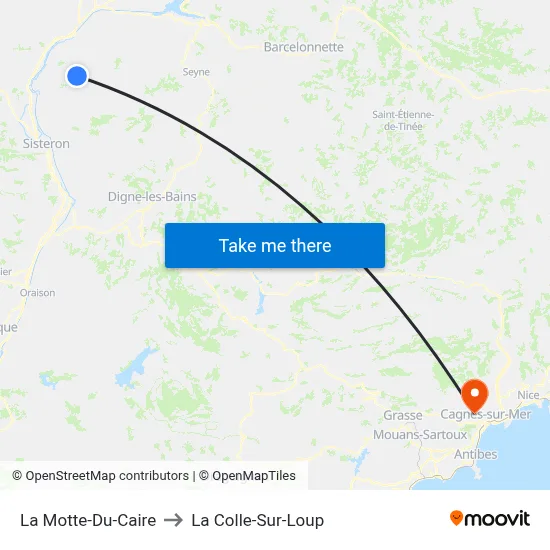 La Motte-Du-Caire to La Colle-Sur-Loup map