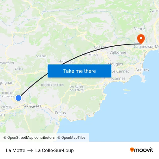 La Motte to La Colle-Sur-Loup map