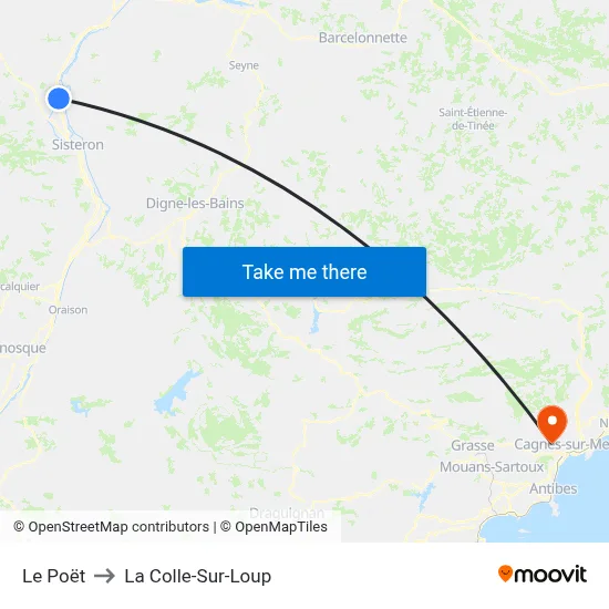 Le Poët to La Colle-Sur-Loup map