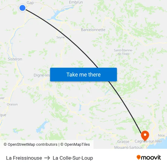 La Freissinouse to La Colle-Sur-Loup map