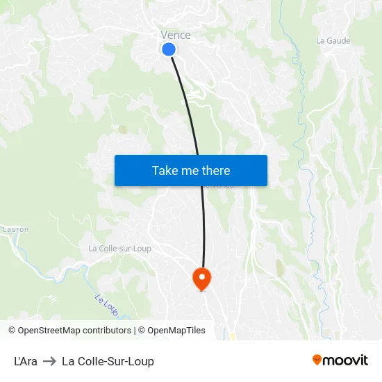 L'Ara to La Colle-Sur-Loup map