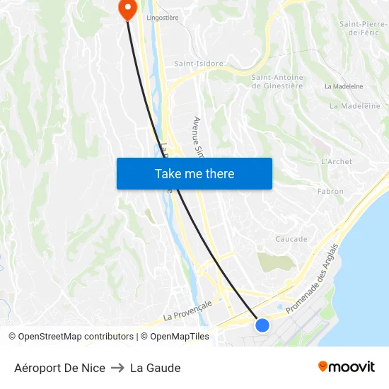 Aéroport De Nice to La Gaude map