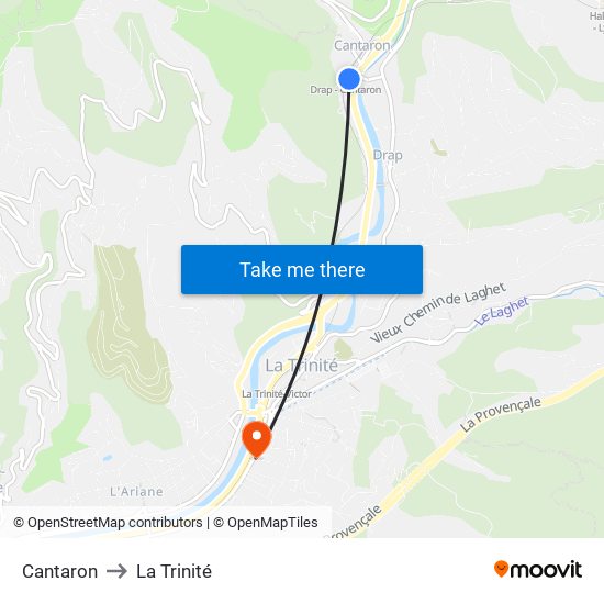 Cantaron to La Trinité map