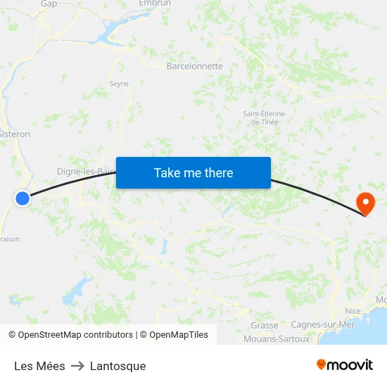 Les Mées to Lantosque map
